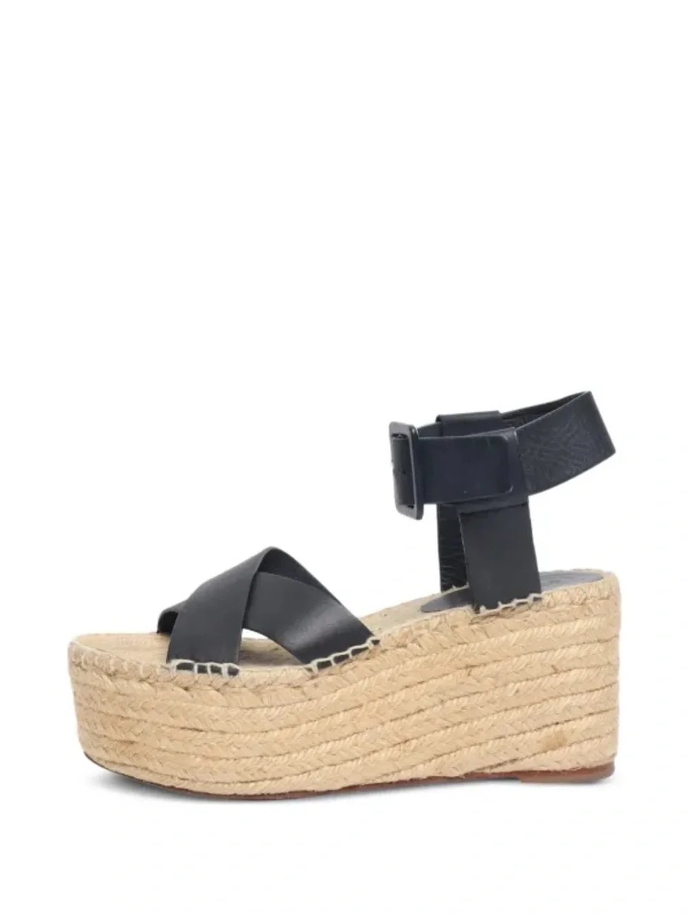 Celine Black Leather Jute-Wrapped Platform Sandals, Great Condition! 8.5 (39)